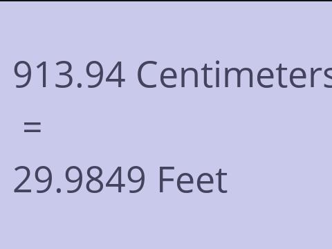 913.94 CM TO FEET