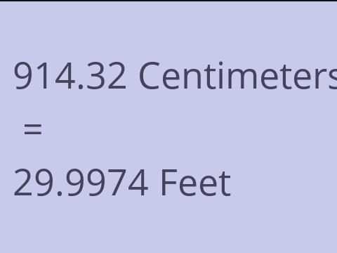 914.32 CM TO FEET