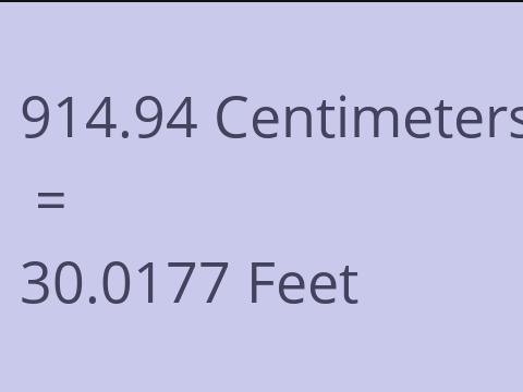 914.94 CM TO FEET