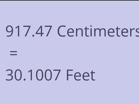 917.47 CM TO FEET