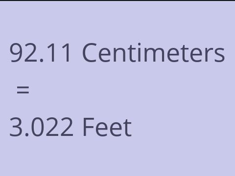 92.11 CM TO FEET