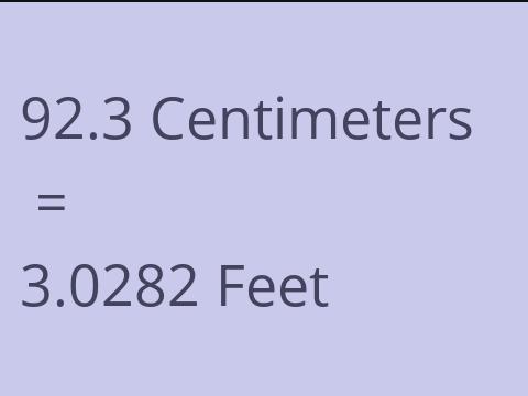 92.3 CM TO FEET