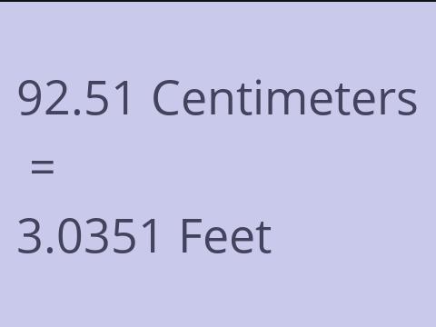 92.51 CM TO FEET