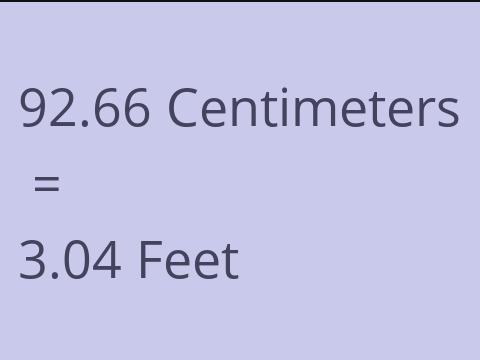 92.66 CM TO FEET