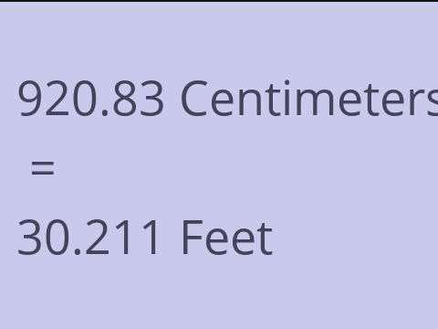 920.83 CM TO FEET