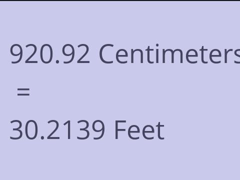 920.92 CM TO FEET