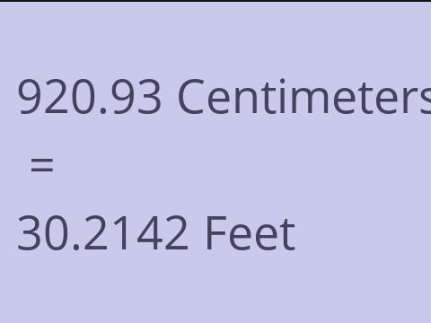 920.93 CM TO FEET