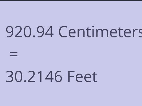 920.94 CM TO FEET