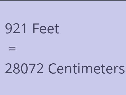 921 FEET TO CM