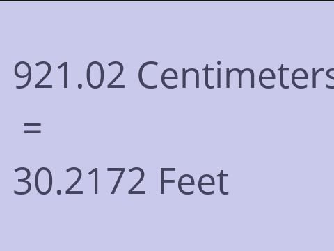 921.02 CM TO FEET