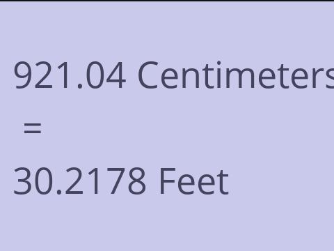 921.04 CM TO FEET