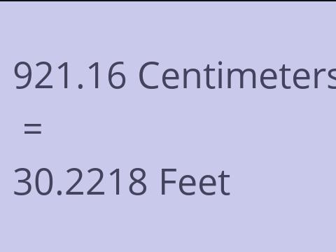 921.16 CM TO FEET