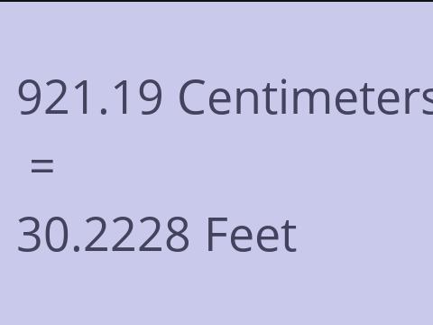 921.19 CM TO FEET