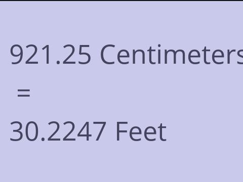 921.25 CM TO FEET