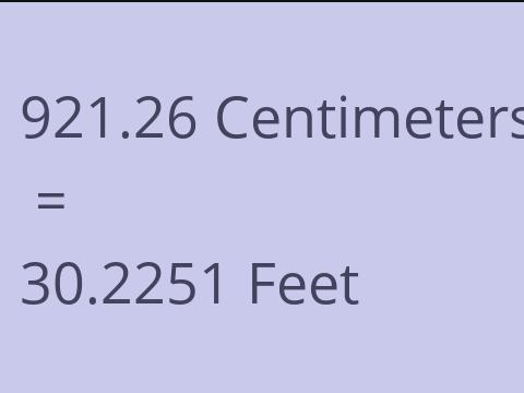 921.26 CM TO FEET