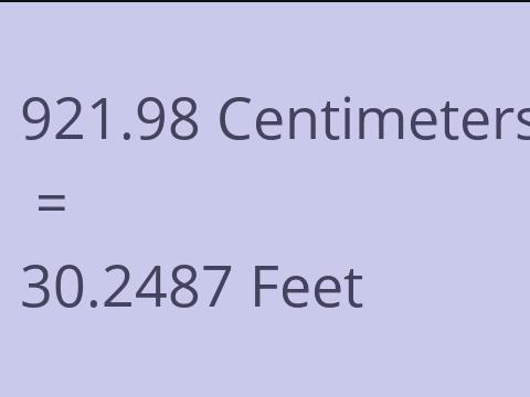 921.98 CM TO FEET