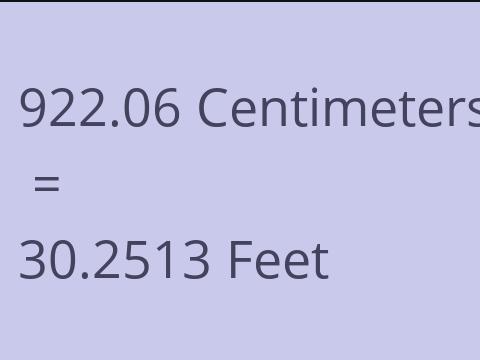 922.06 CM TO FEET