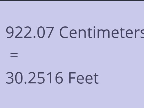 922.07 CM TO FEET