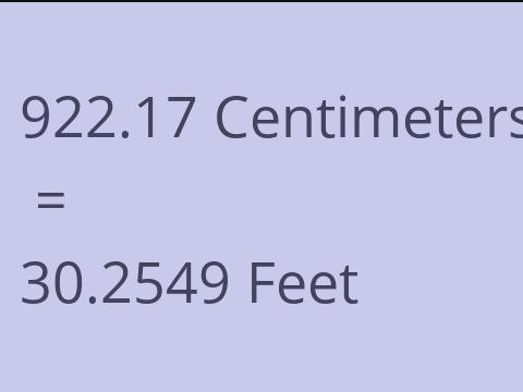 922.17 CM TO FEET