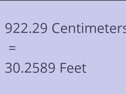 922.29 CM TO FEET