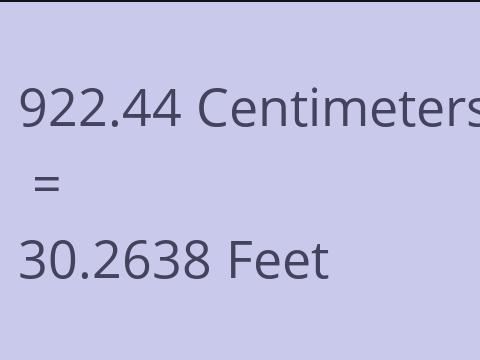 922.44 CM TO FEET