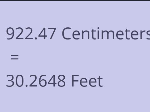 922.47 CM TO FEET