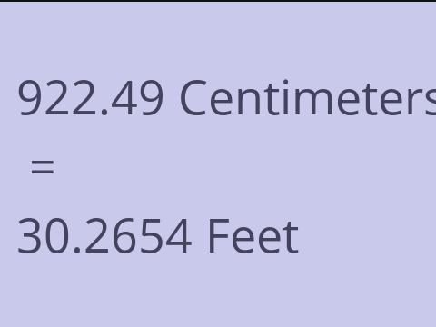 922.49 CM TO FEET