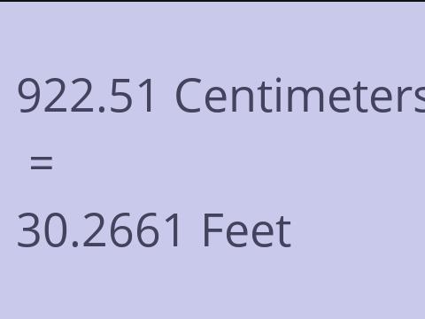 922.51 CM TO FEET