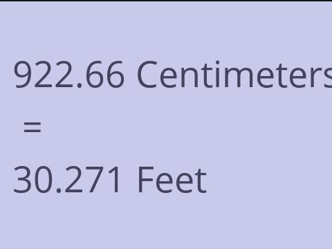 922.66 CM TO FEET