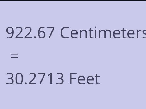 922.67 CM TO FEET