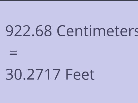 922.68 CM TO FEET