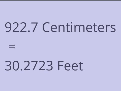 922.7 CM TO FEET