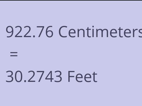 922.76 CM TO FEET