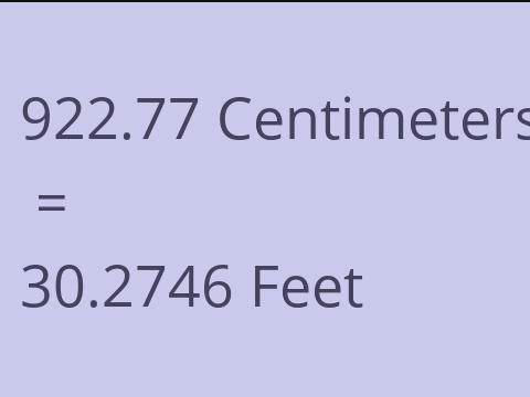 922.77 CM TO FEET