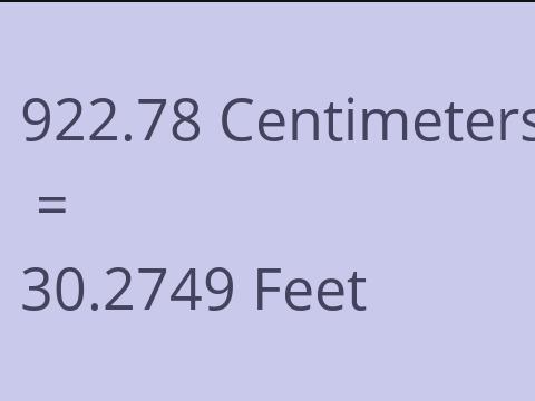 922.78 CM TO FEET