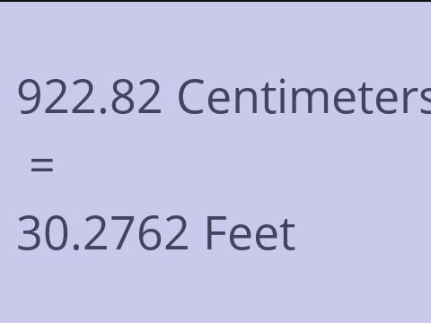 922.82 CM TO FEET