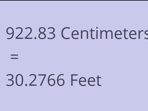 922.83 CM TO FEET