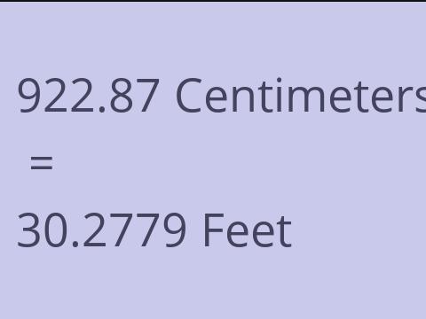 922.87 CM TO FEET