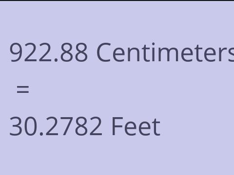 922.88 CM TO FEET