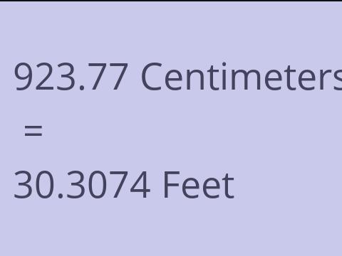 923.77 CM TO FEET