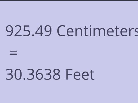 925.49 CM TO FEET