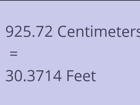 925.72 CM TO FEET