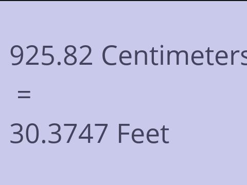 925.82 CM TO FEET