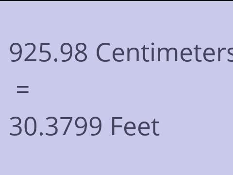 925.98 CM TO FEET