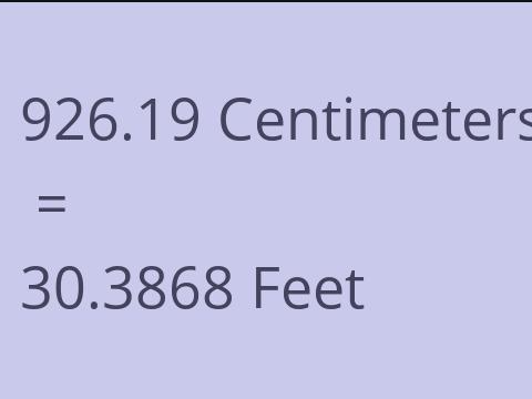 926.19 CM TO FEET