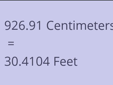 926.91 CM TO FEET