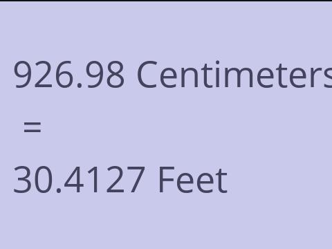 926.98 CM TO FEET