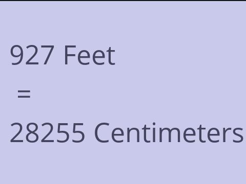 927 FEET TO CM