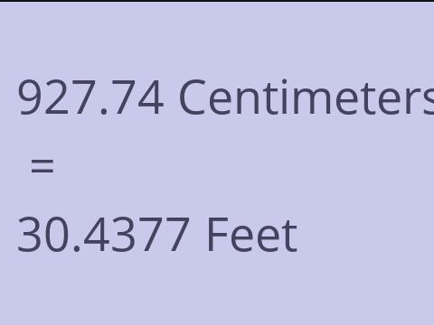 927.74 CM TO FEET