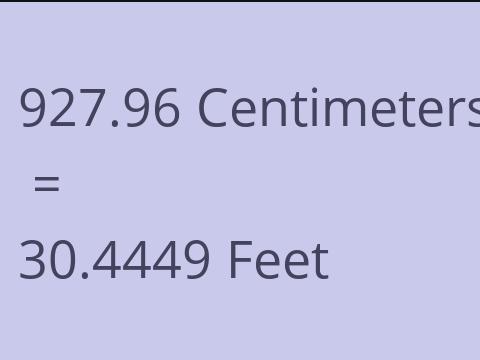 927.96 CM TO FEET